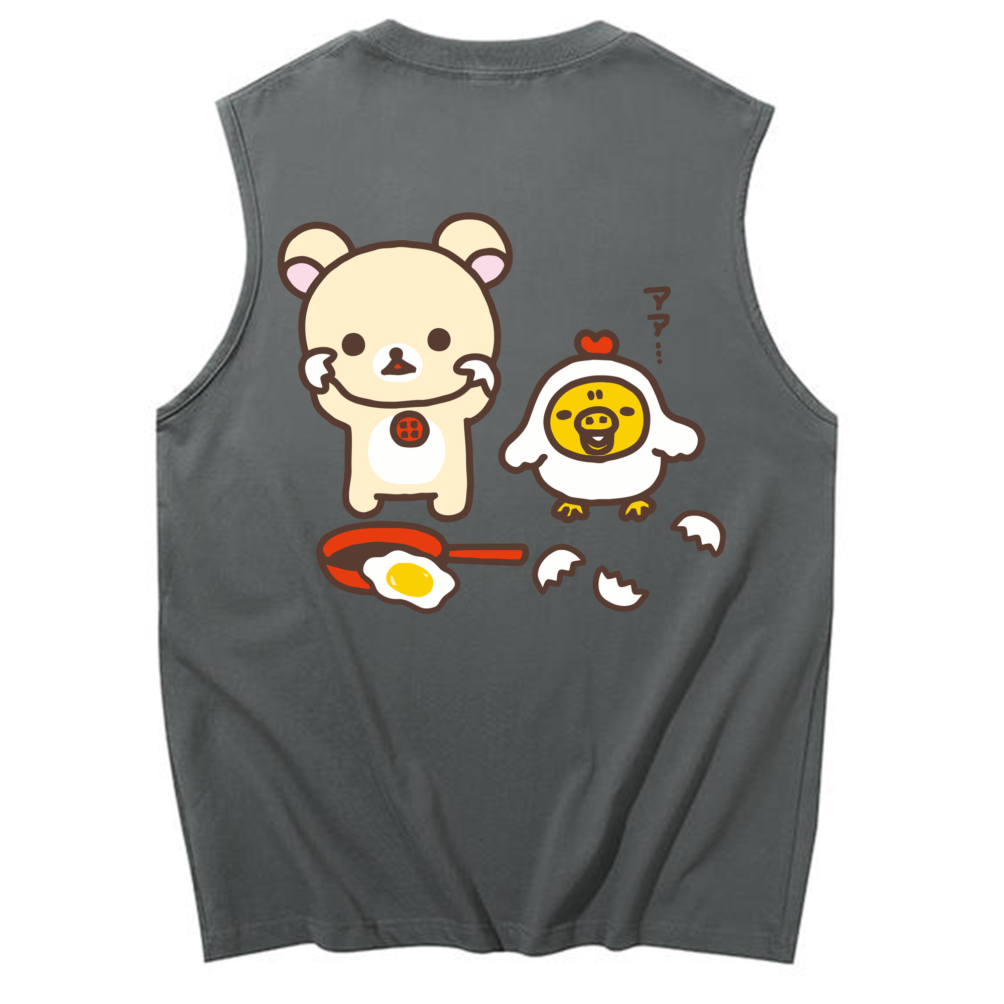 （画像用） リラックマ リラックマ キイロイトリ Rilakkuma Korilakkuma Kiiroitori コットン100％タンクトップ（背面プリント）